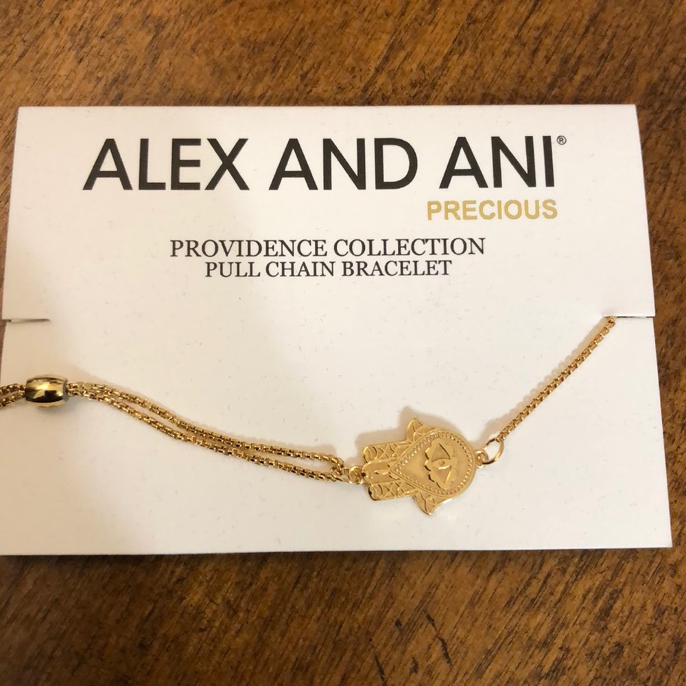 Alex and Ani Hand of Fatima pull chain bracelet